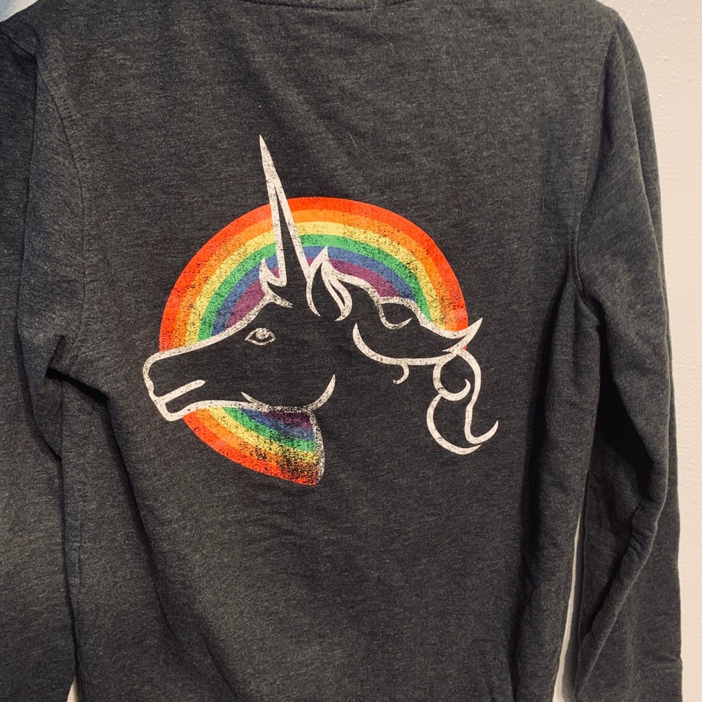 Love Wins Rainbow Unicorn Full Zip Hoodie LGBT—XS